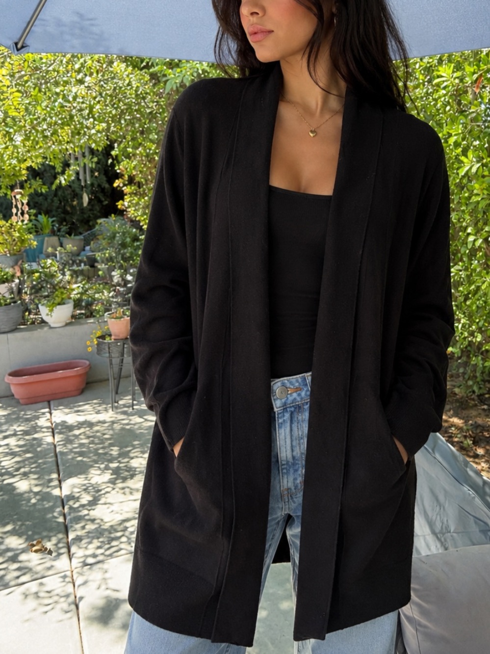 Banana Republic Black Open-Front Women's Cardigan